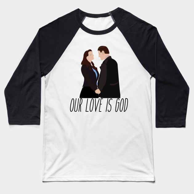 Our Love Is God-Heathers Baseball T-Shirt by JacksonBourke